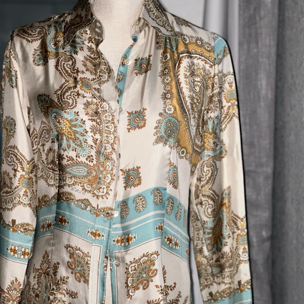 Etro Silk Paisley Button Down Shirt